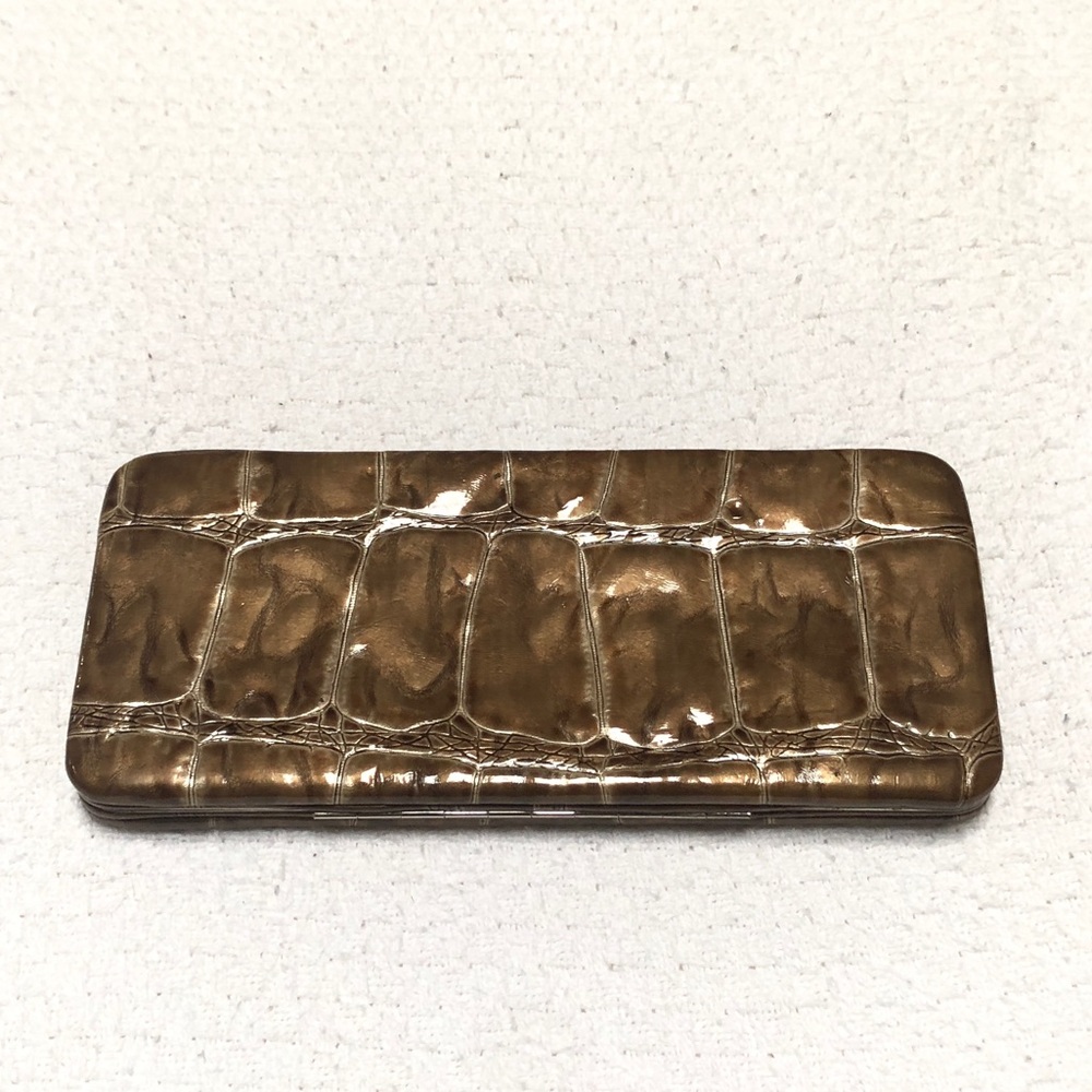 Bronze Alligator Skin Print wallet clutch